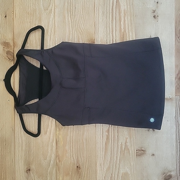 Athleta Tank Top Black Racerback Shelf Bra Size Small - Picture 1 of 7
